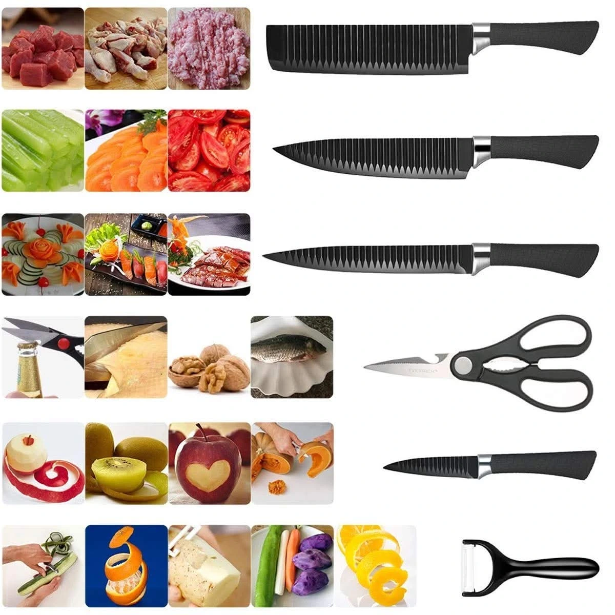 Knife Set-6 pcs with free knife sharpener - Image 3